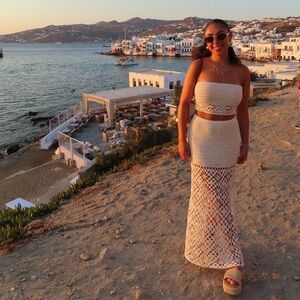 EDIKTED IDA CROCHET MAXI SKIRT AND TOP